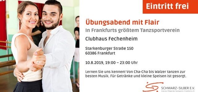 Samstag, 10.08. Übungsabend mit Flair im Clubhaus Fechenheim